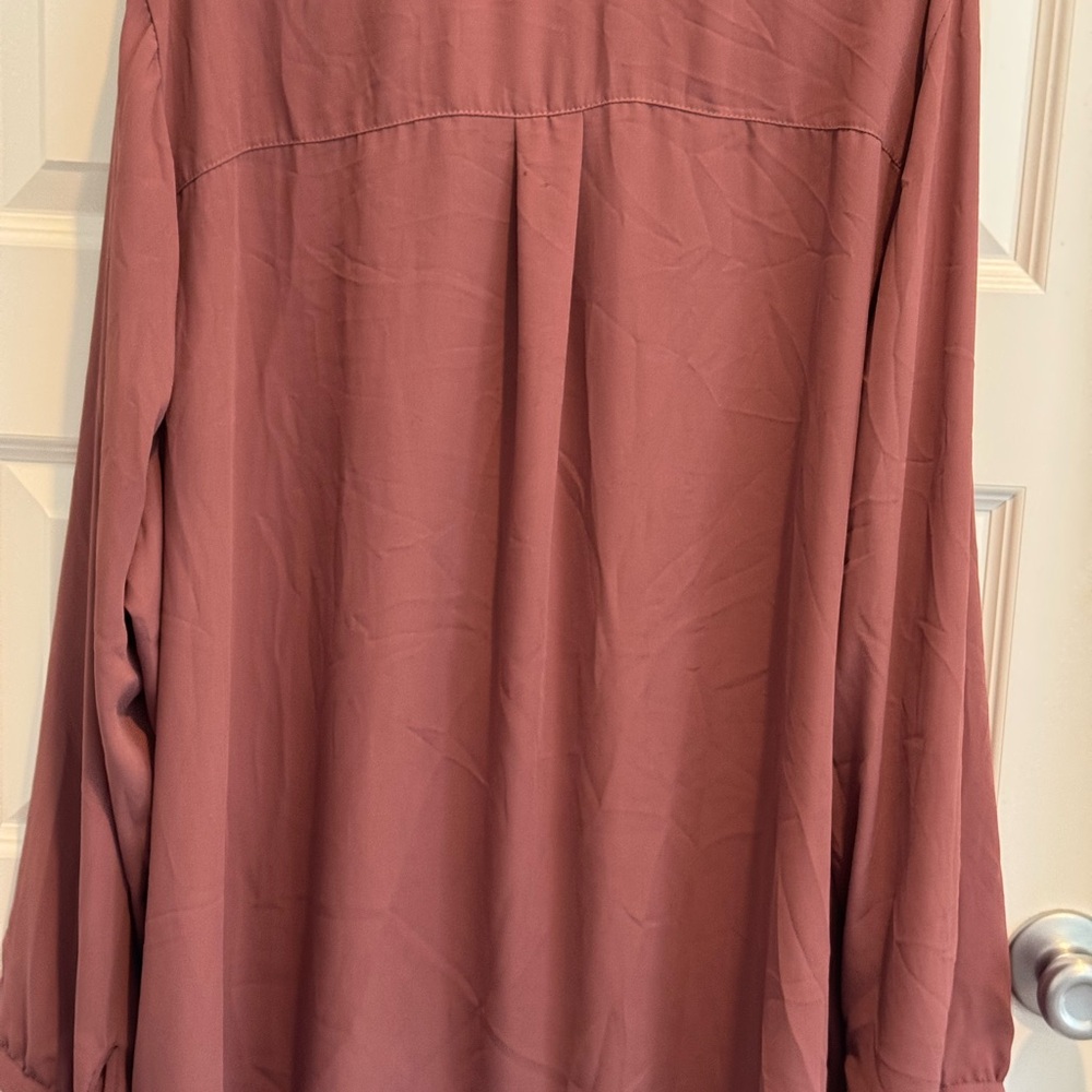 Torrid 5 Dusty Rose Long Sleeve Blouse